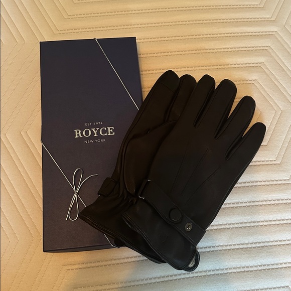 ROYCE Touchscreen Leather Mens Gloves with 100% Cashmere Lining. Size L. - Picture 6 of 9